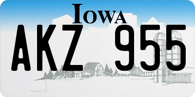 IA license plate AKZ955