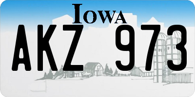 IA license plate AKZ973