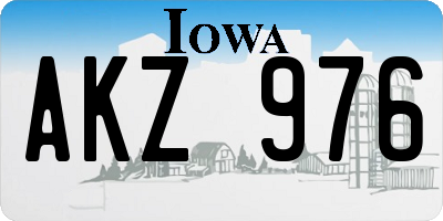 IA license plate AKZ976