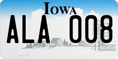 IA license plate ALA008