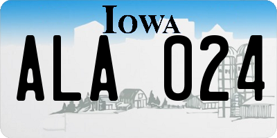 IA license plate ALA024