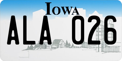 IA license plate ALA026