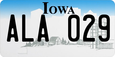 IA license plate ALA029