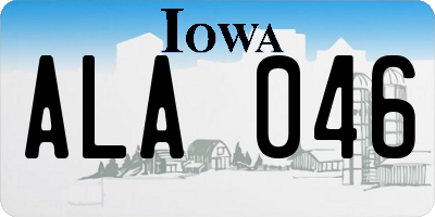 IA license plate ALA046