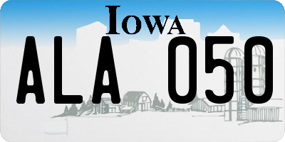 IA license plate ALA050