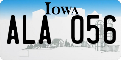 IA license plate ALA056