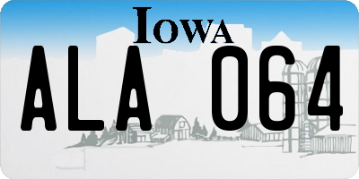 IA license plate ALA064