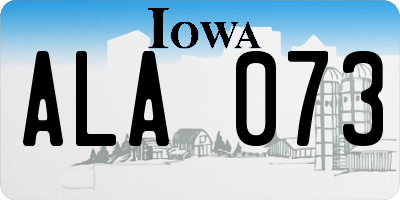 IA license plate ALA073