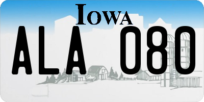 IA license plate ALA080