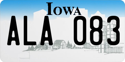 IA license plate ALA083