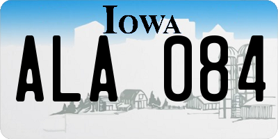 IA license plate ALA084