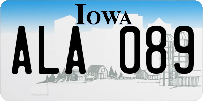 IA license plate ALA089
