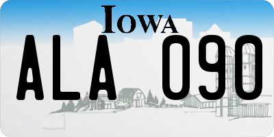 IA license plate ALA090