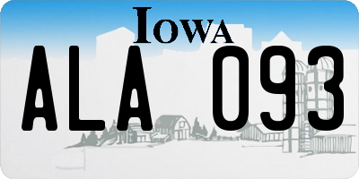 IA license plate ALA093