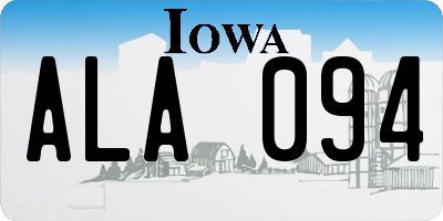 IA license plate ALA094
