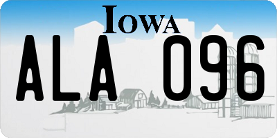 IA license plate ALA096