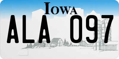 IA license plate ALA097