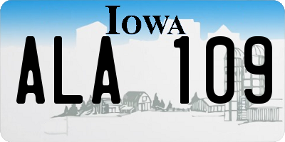 IA license plate ALA109