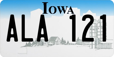 IA license plate ALA121