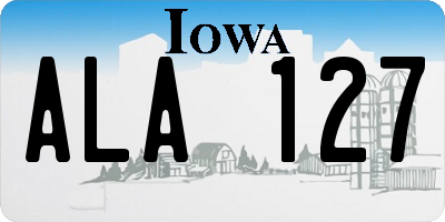 IA license plate ALA127