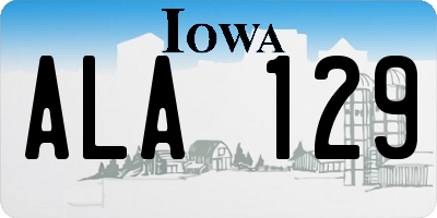 IA license plate ALA129