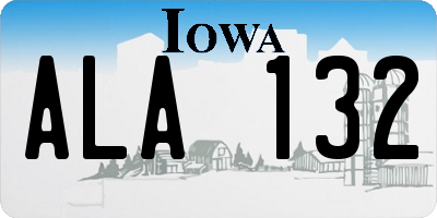 IA license plate ALA132