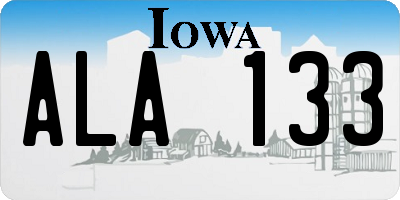 IA license plate ALA133
