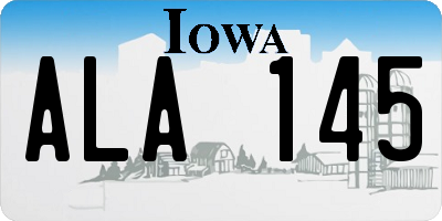 IA license plate ALA145