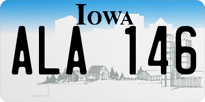 IA license plate ALA146