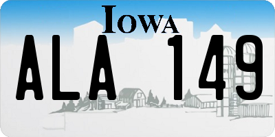 IA license plate ALA149
