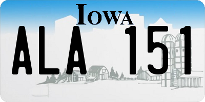 IA license plate ALA151