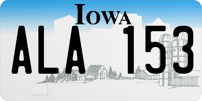 IA license plate ALA153