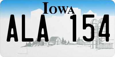 IA license plate ALA154