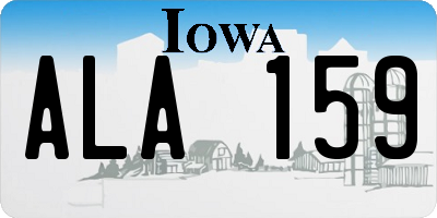 IA license plate ALA159