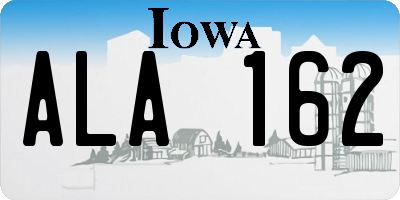 IA license plate ALA162