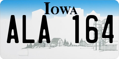 IA license plate ALA164