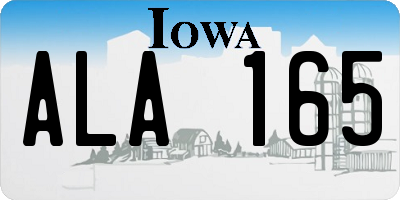 IA license plate ALA165