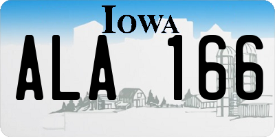 IA license plate ALA166