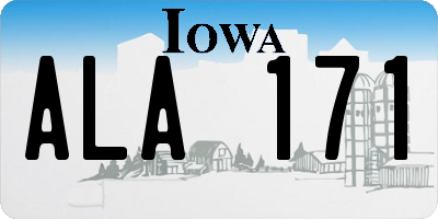 IA license plate ALA171