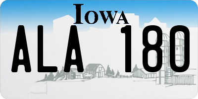 IA license plate ALA180