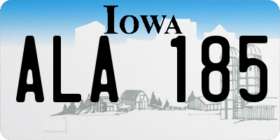 IA license plate ALA185
