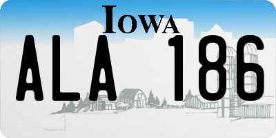 IA license plate ALA186