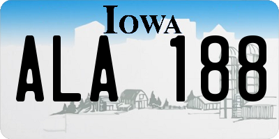 IA license plate ALA188