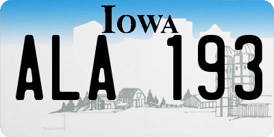 IA license plate ALA193