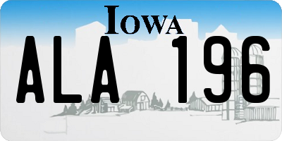 IA license plate ALA196