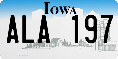 IA license plate ALA197