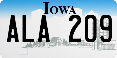 IA license plate ALA209