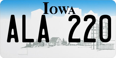 IA license plate ALA220