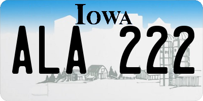 IA license plate ALA222