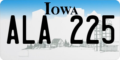 IA license plate ALA225